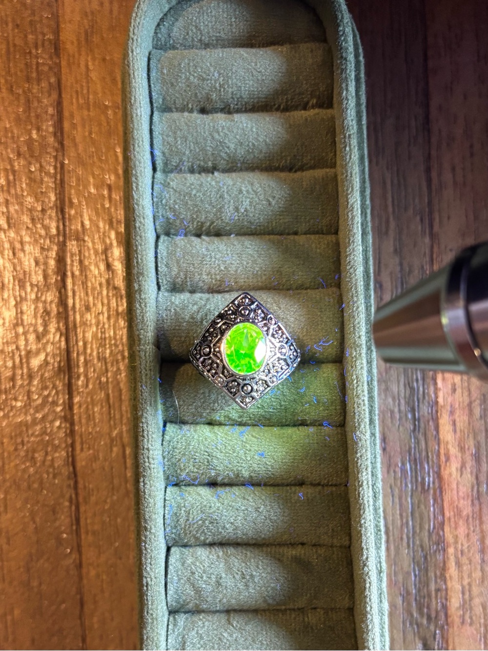 Vintage Geometric Pink Tourmaline Bezel Statement Ring - Picture 2 of 5